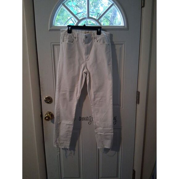 Lucky Brand Jeans Bridgette Skinny White Distressed Ankles 10/30 A - Picture 2 of 8
